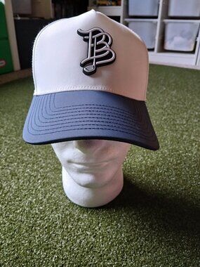 Branded Bills Men's Performance White/Blue Lightweight Stretch Strapback Hat Cap
